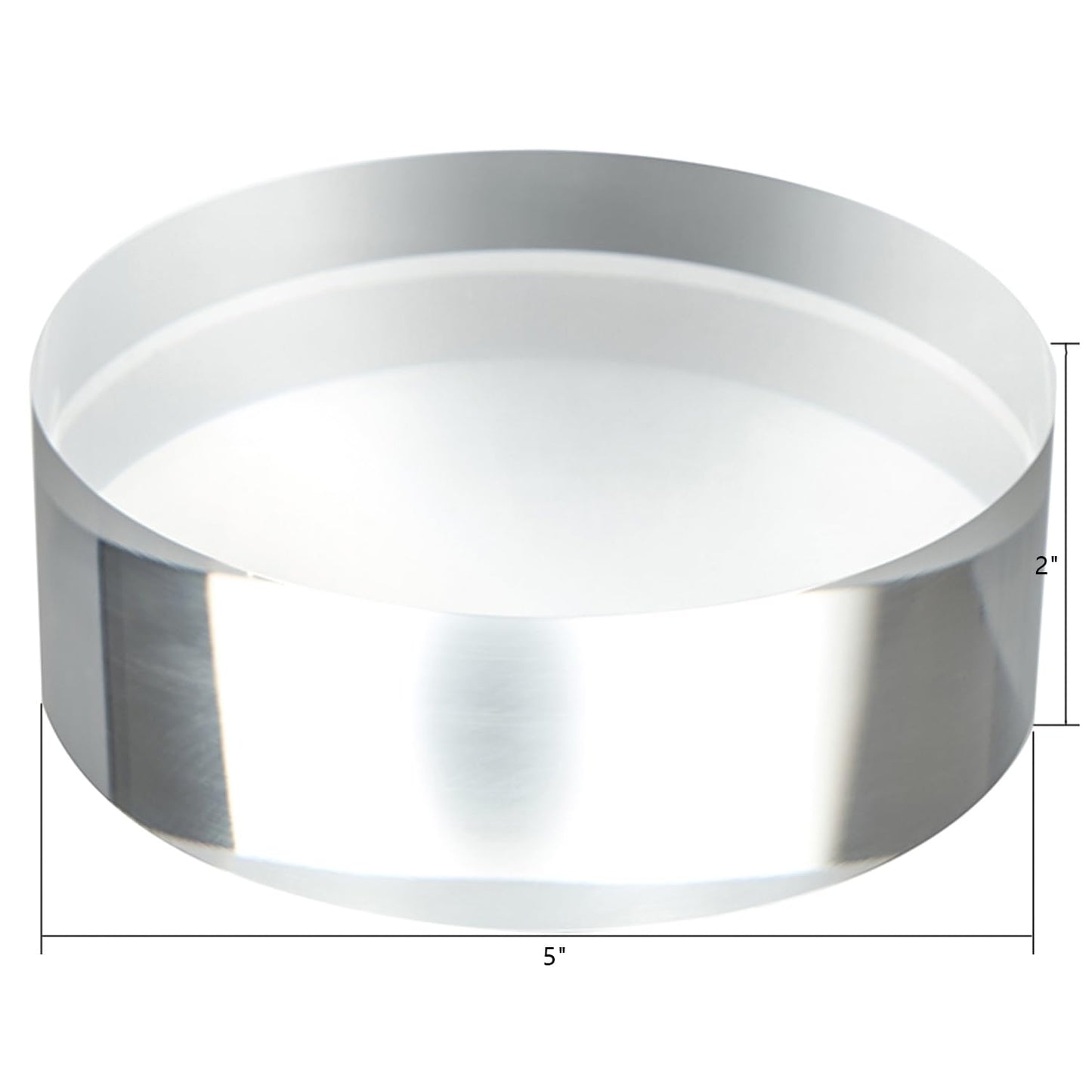 CiaoHER 2in Thickness 5in Diameter Acrylic Disc Display Block Clear Polished Round Pedestal Stand Riser 5" x 2", 1 Pack