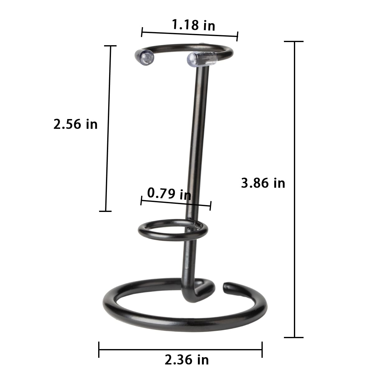 Gimvanic 4 Pcs Crystal Wand Stand, 2.36" L X 2.36" W X 2.6" H In Mineral Display Stand, Small Iron Crystal Stands for Display (Black, small)