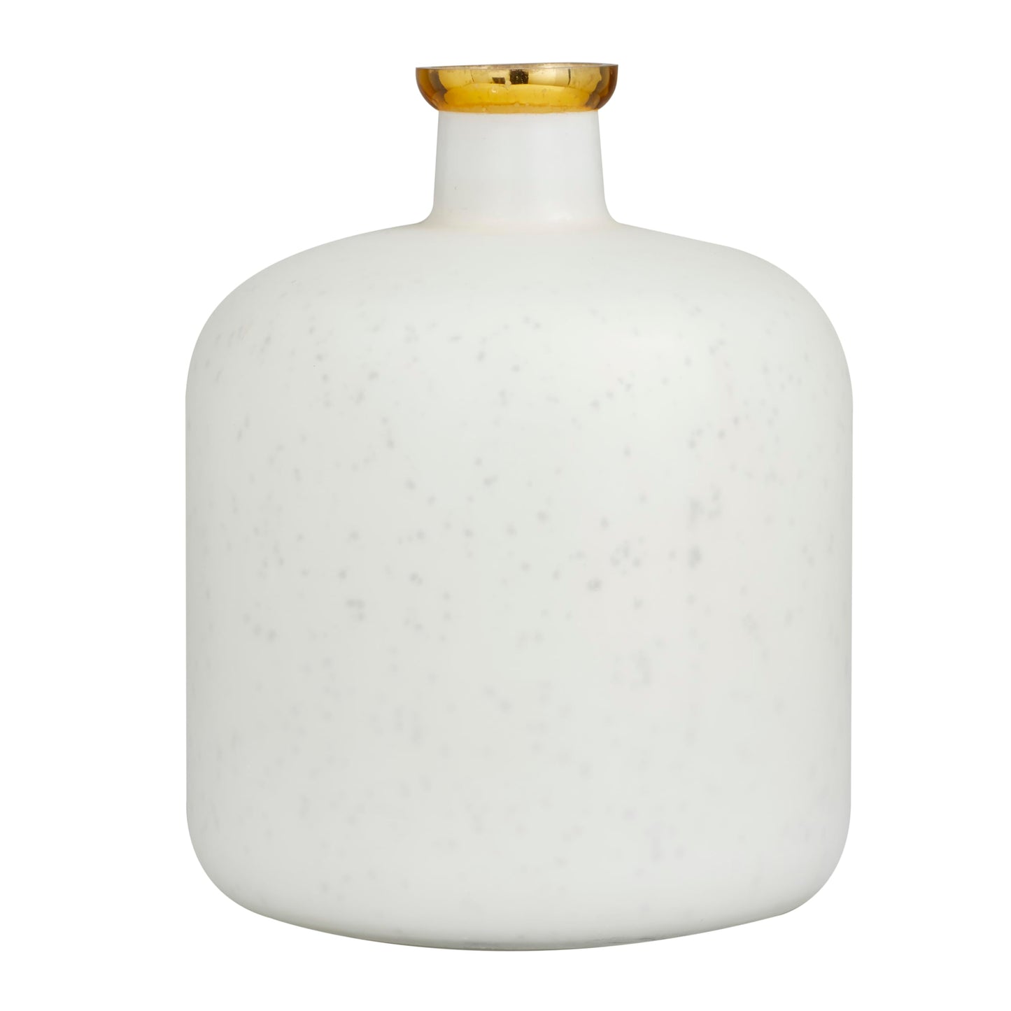 Deco 79 Glass Decorative Vase Centerpiece Vase with Gold Rim, Flower Vase for Home Decoration 10" x 10" x 12", White