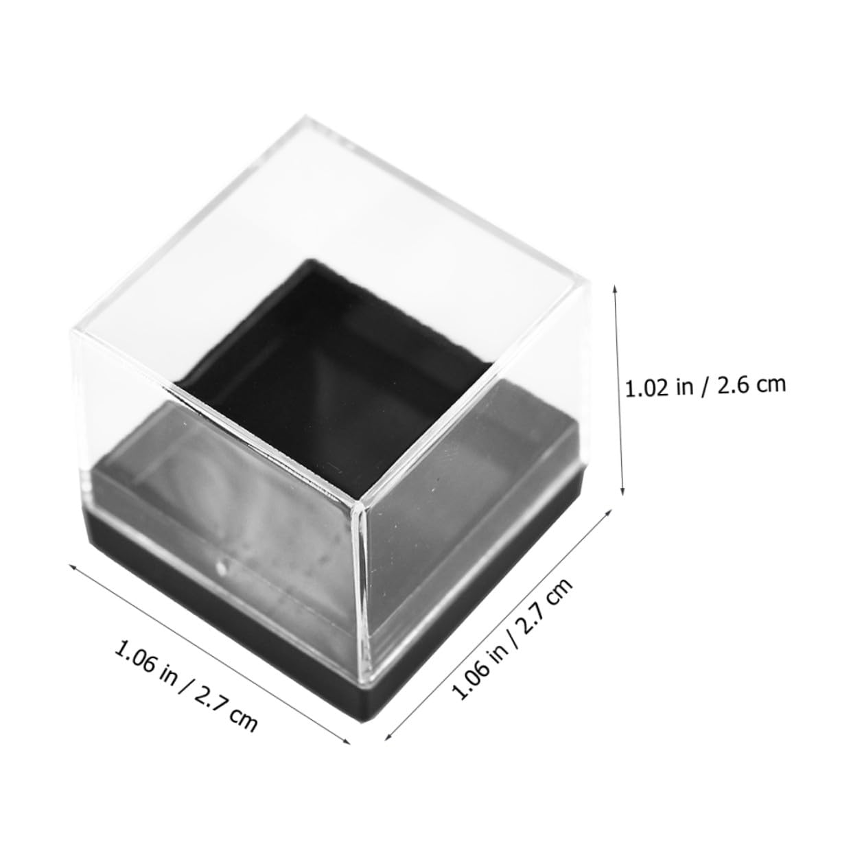 DEARMAMY 15 Pcs Transparent Display Boxes 1.06 Inch Cube Mineral Specimen Storage Cases Clear Square Organizer for Collectibles and Stones