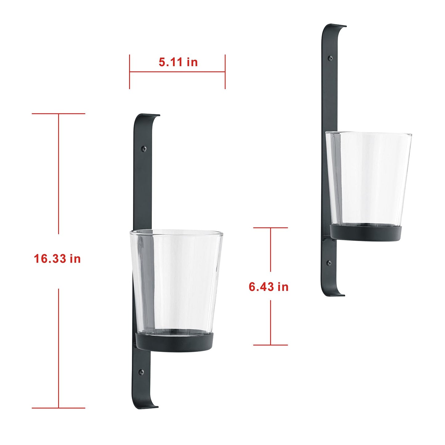 CISEANOL 2-Pack Wall Sconce, Glass Tube Candle Holder & Vase Set, Dual-Purpose Wall Decor for Living Room, Bedroom, Bathroom
