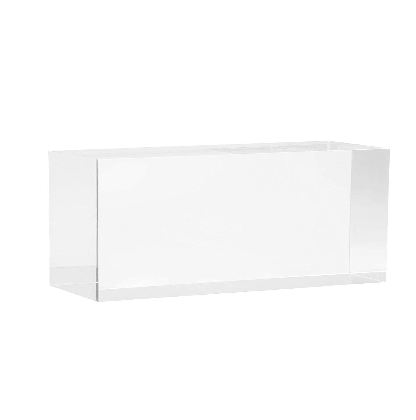 Missartist Clear Solid Acrylic Block ，Diamond Polished Acrylic Cube Display Stand ，Jewelry Ring Display Organizer (2" x 2" x 4")