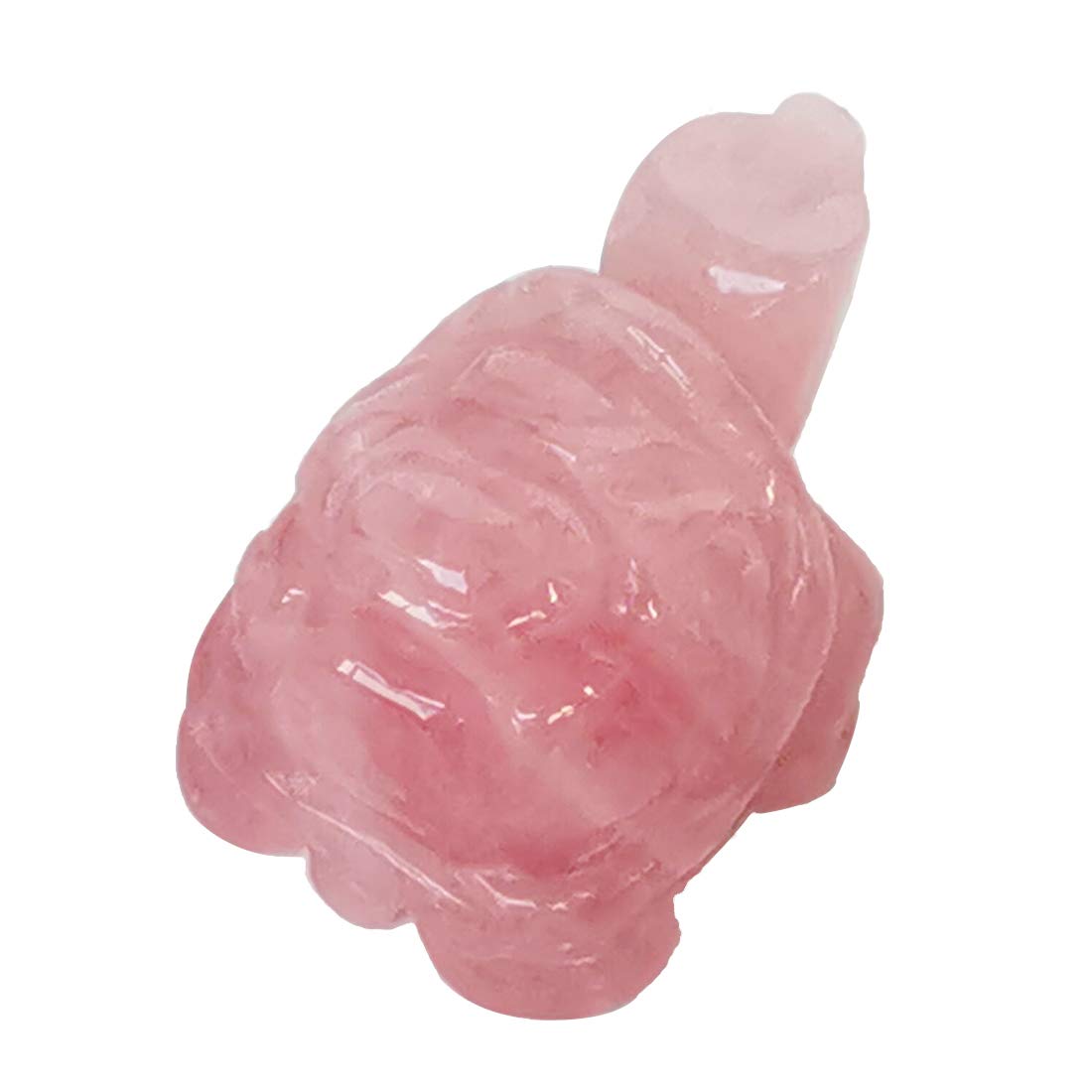 Loveliome Rose Quartz Crystal Turtle Figurine 2 Inch – Hand Carved Gemstone Statue for Desk Decor, Luck & Longevity Gift, Feng Shui Home Office Sculpture