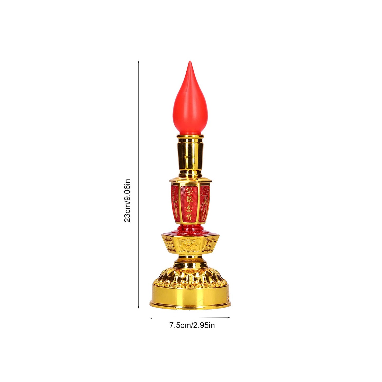 Buddhist Decor, Candle Lamp Chinese Style Traditional Retro for Office for Home for Meditation(Double Bright Electric Candle)