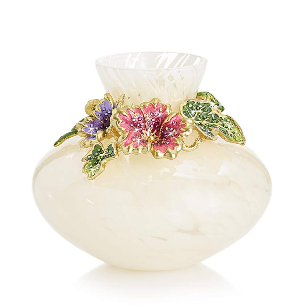 Jay Strongwater Holland Leaf and Flower Vase - Provence #SDH6634-276