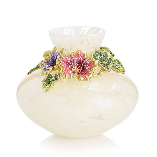 Jay Strongwater Holland Leaf and Flower Vase - Provence #SDH6634-276