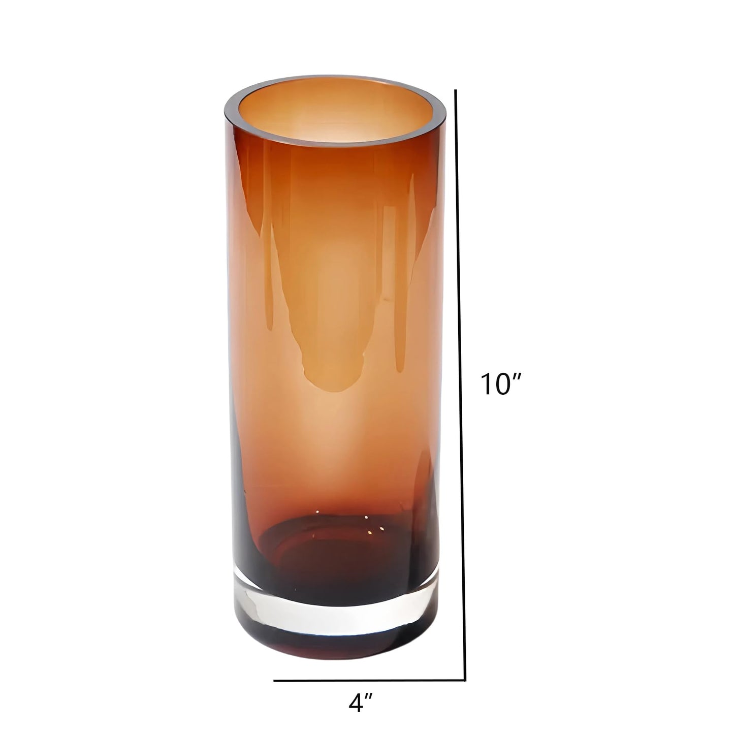 10" Amber Glass Vase – 3.9lb Large Luxury Flowervase for Home Decor, Elegant Noble Amber Vase for Centerpieces, Weddings, or Living Room Decor