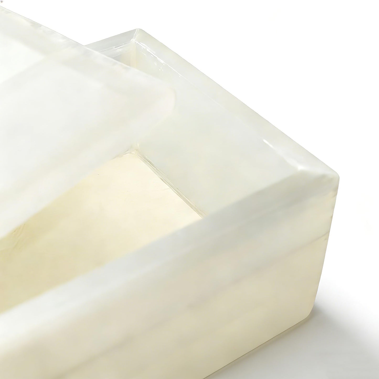 YeasHome Large Selenite Crystal Box Artisan-Crafted 8-Inch Stone Holder Geode Bowl with Lid Elegant Showpiece for Energy Cleansing, Display & Storage of Healing Stones, Jewelry & Meditation Tools
