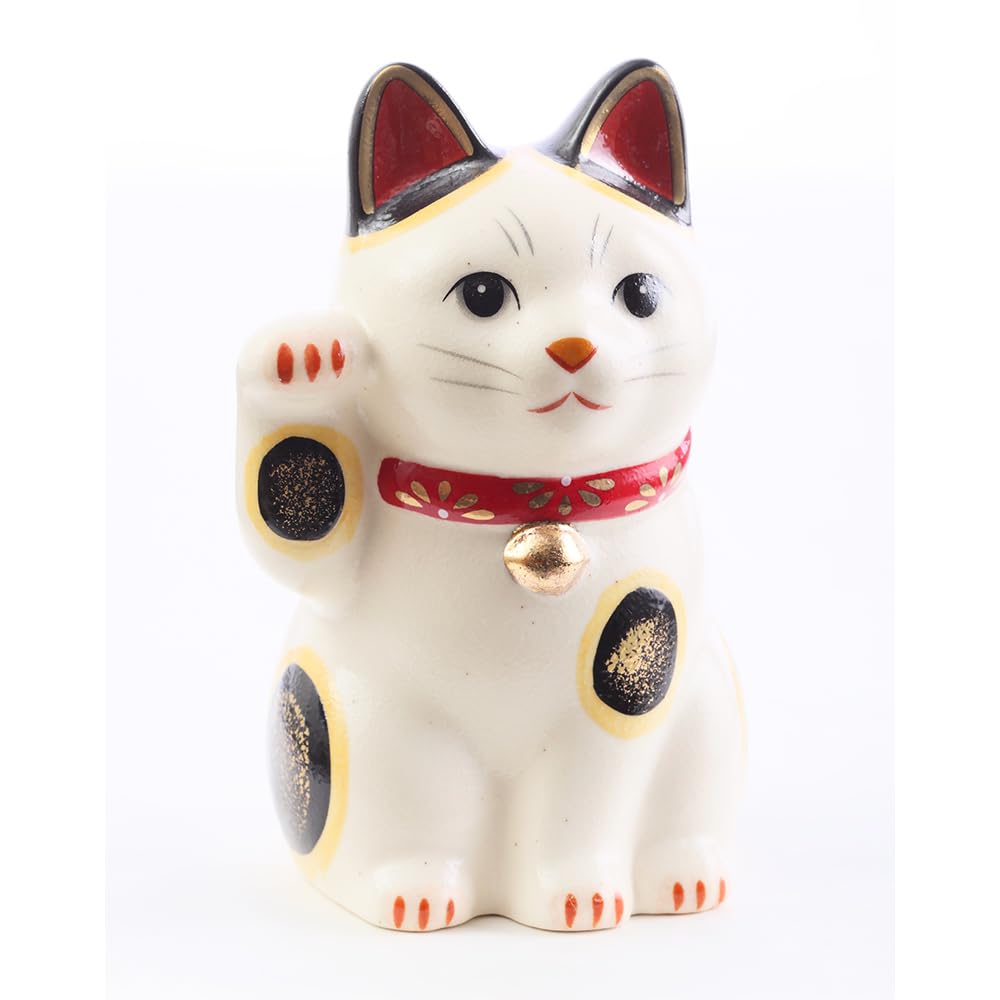YOSHINOYA KYUBEI Lucky Cat 4.2in Maneki Neko Raise Right Paw Japanese Decor Ceramic 7856-Z-US
