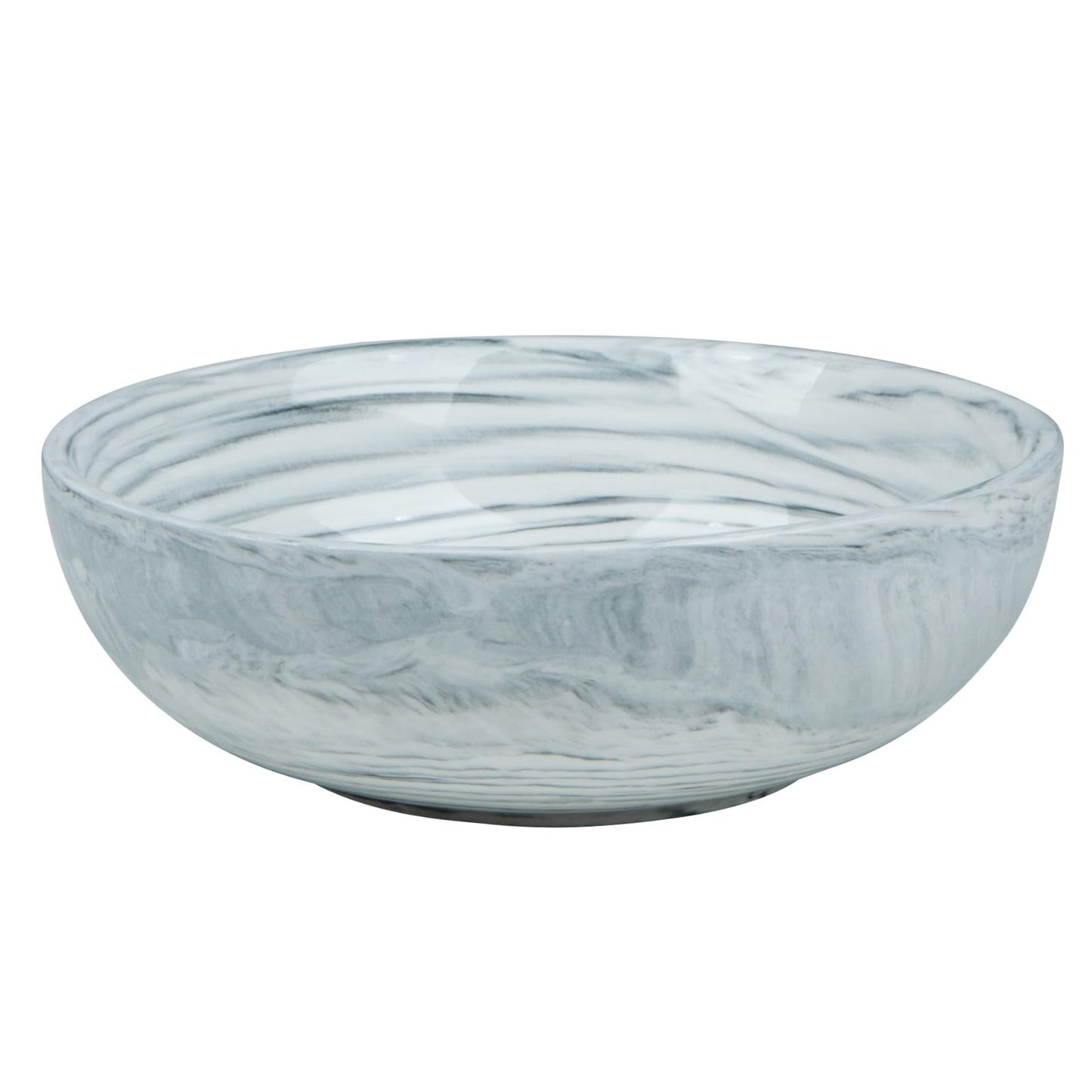 Kultilanda Small Decorative Bowl, Marble-patterned Ceramic Bowl, Modern Home Decor Centerpiece 6.1 Inches Key Bowl for Entry Table, Grey