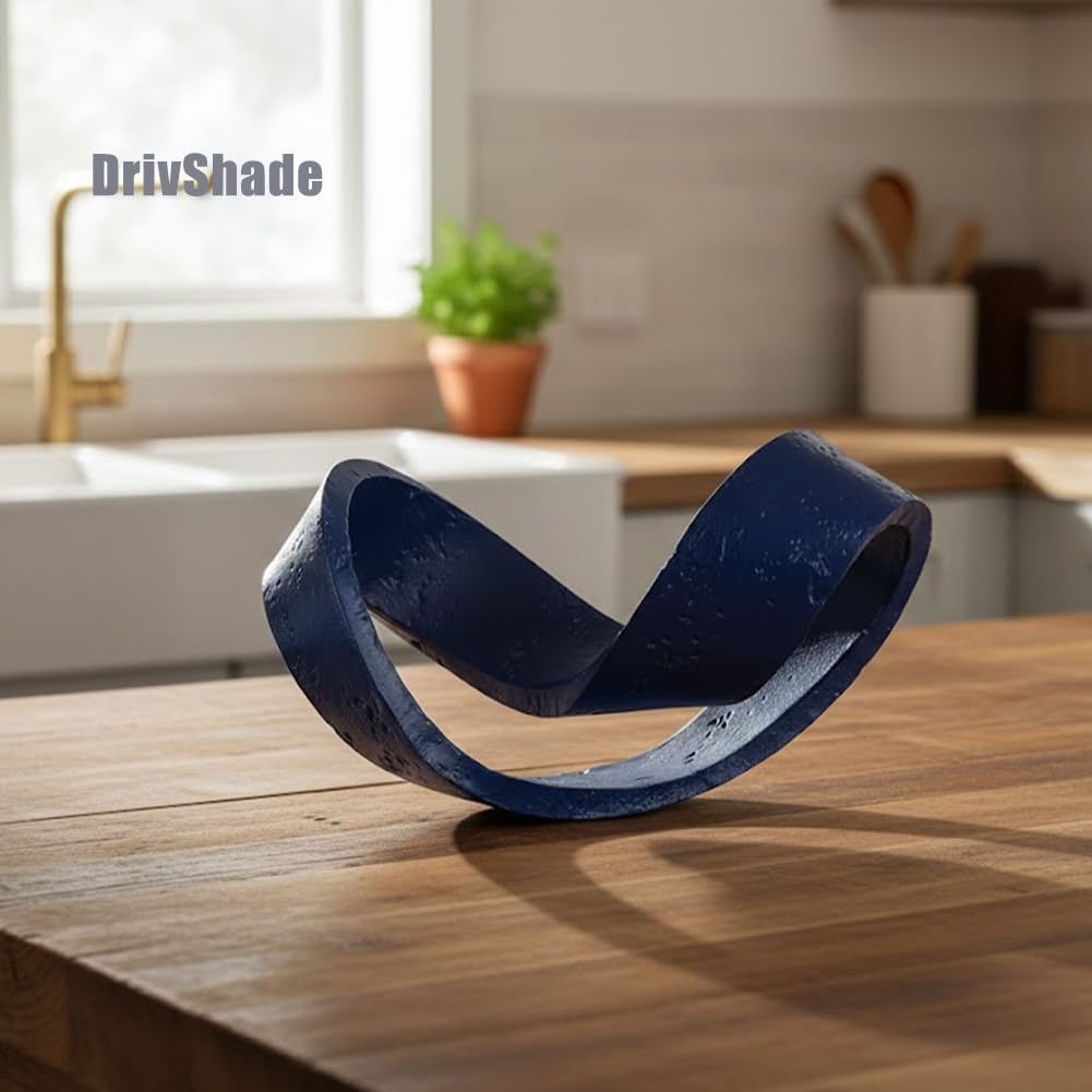 DrivShade Geometric Knot Sculpture, Modern Coffee Table Decor Abstract Figurines, Boho Home Decor Statue for Shelf, Living Room, Office Desktop, Bedroom, Bookcase Decorative (Blue)