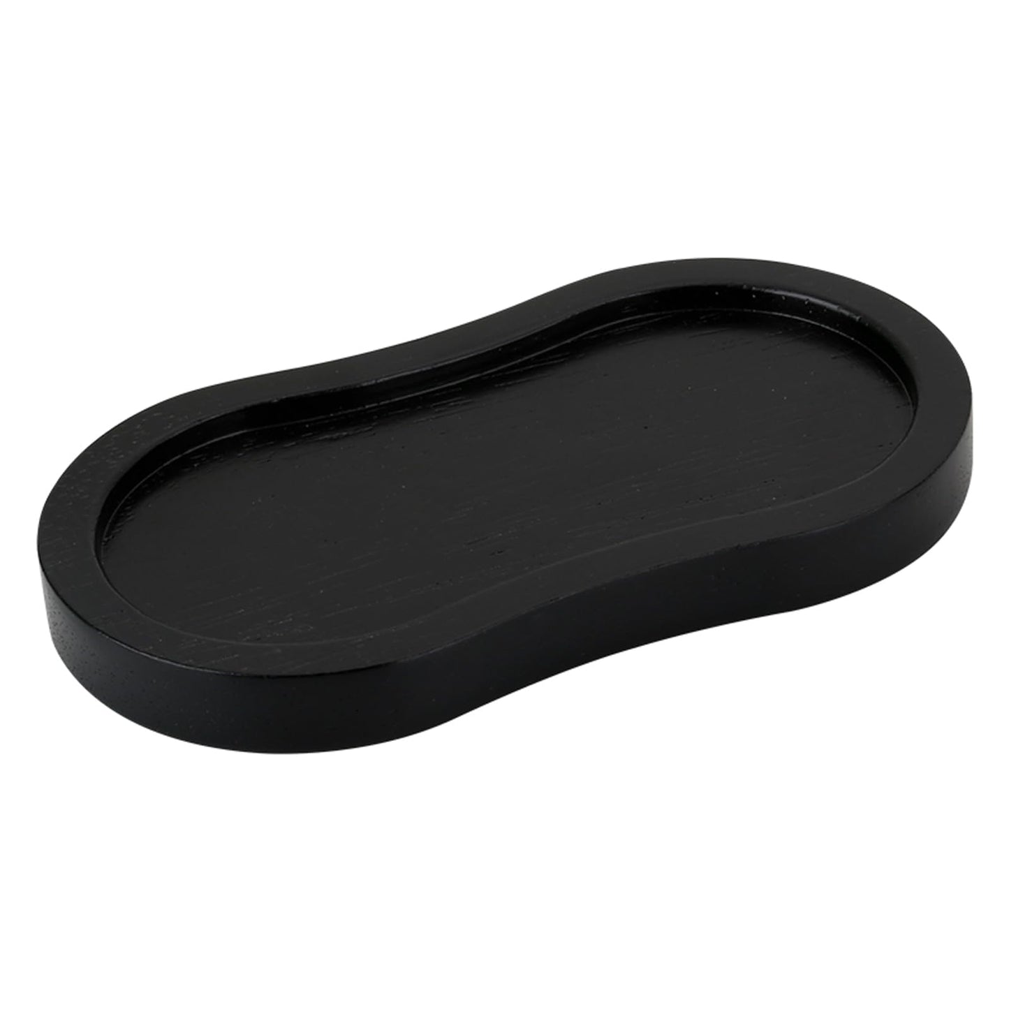 BINHAI Black Wooden Pepper Grinder Tray – Stylish Holder for Salt and Pepper Shakers – Countertop & Tabletop Protector for Kitchen & Dining (Mill Not Included)