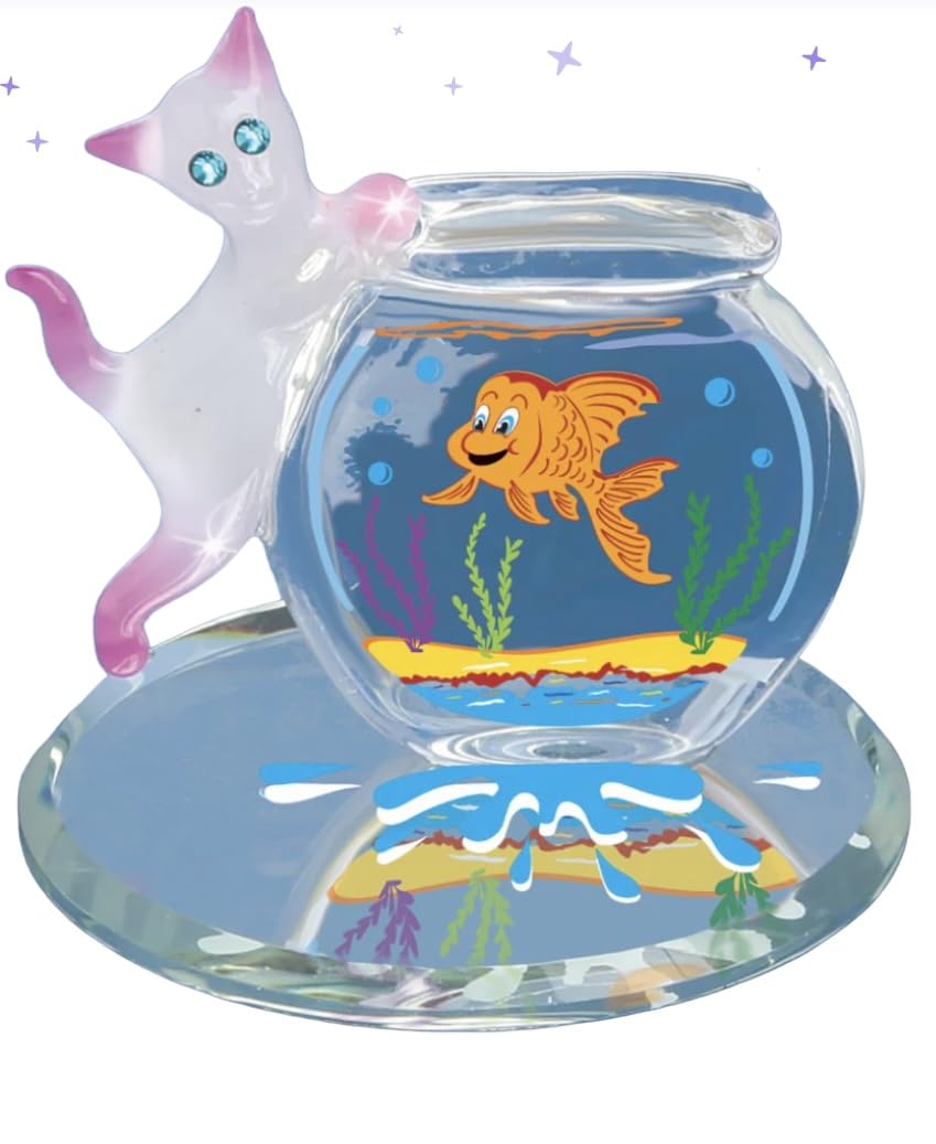Glass Baron Fish Bowl Fishbowl Kitty Figurine