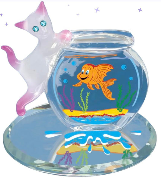 Glass Baron Fish Bowl Fishbowl Kitty Figurine