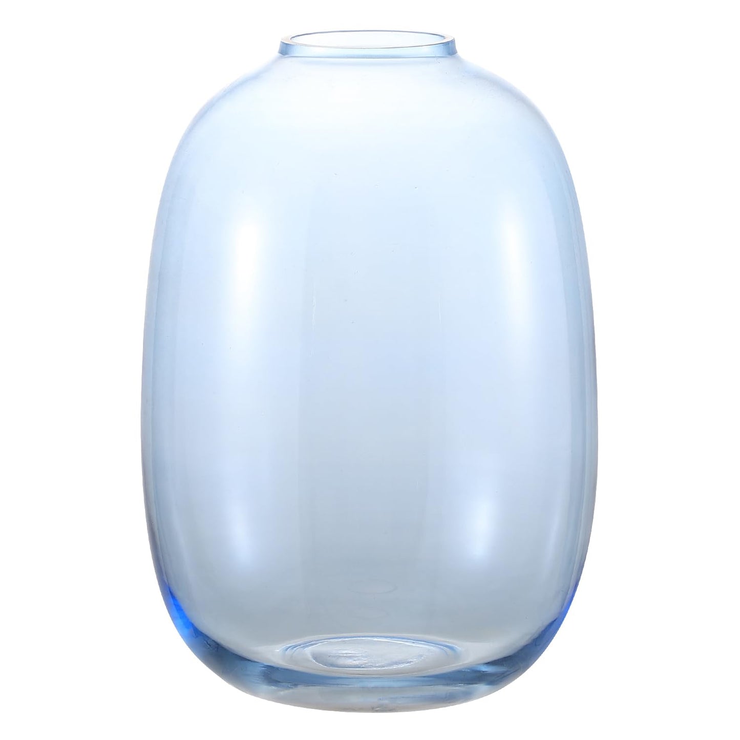 YANWE1 Blue Glass Vase, Large Glass Vase for Flowers, Tall Flower Vases, Modern Round Vases for Living Room, Bedroom, Kitchen, Mantle, Shelf, Wedding, Office, Entryway, 10 Inches