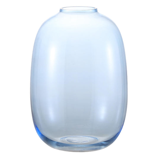YANWE1 Blue Glass Vase, Large Glass Vase for Flowers, Tall Flower Vases, Modern Round Vases for Living Room, Bedroom, Kitchen, Mantle, Shelf, Wedding, Office, Entryway, 10 Inches