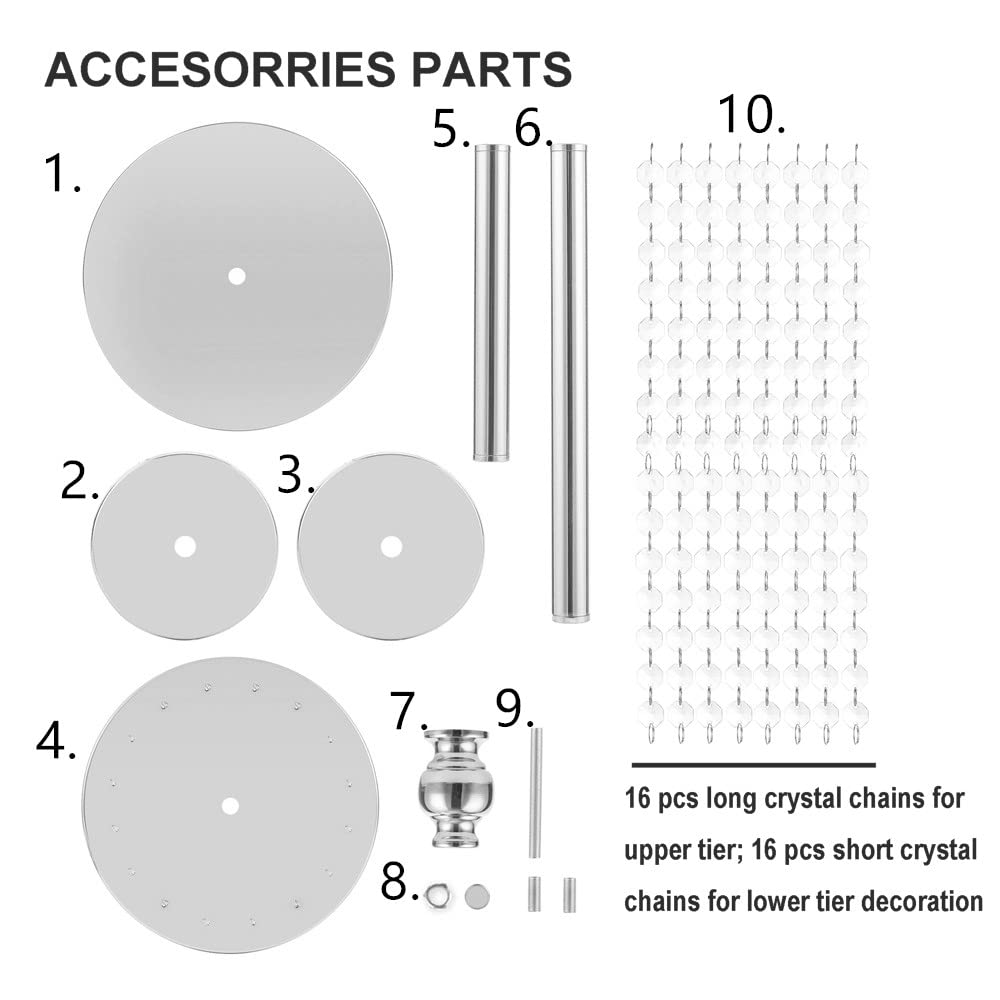 2 Pcs 23.75 inches Tall Crystal Metal Vase Flower Stand Holders Wedding Centerpiece Chandelier for Reception Tables Wedding Supplies