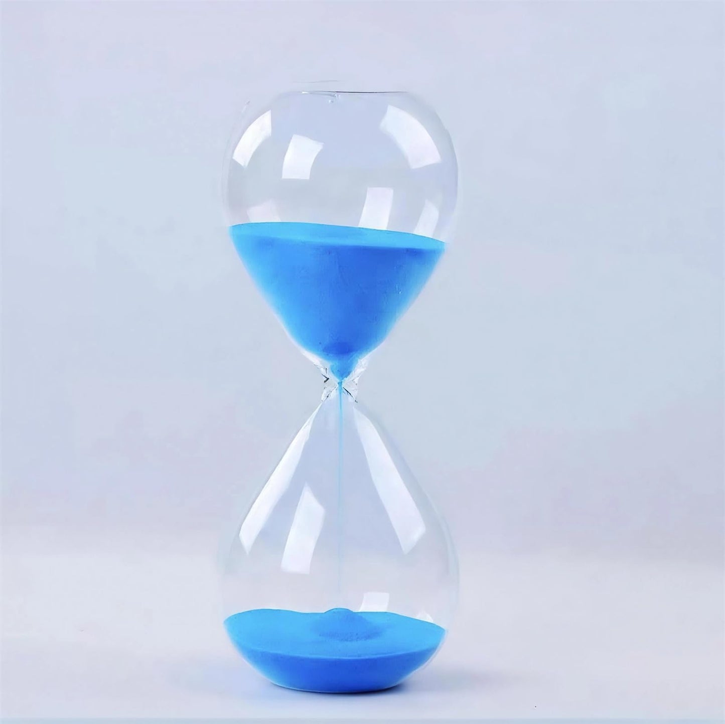 Falytemow Hourglass Sand Timer Glass Sand Timer Egg Hourglass for Kitchen Brushing Teeth School Teaching (Blue, 60 Minutes)