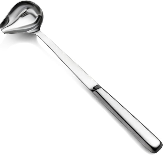 New Star Foodservice Hollow Handle Notched Serving Spoon, Stainless Steel, 1-oz Gravy Soup Ladle, 12.5-Inch, Silver