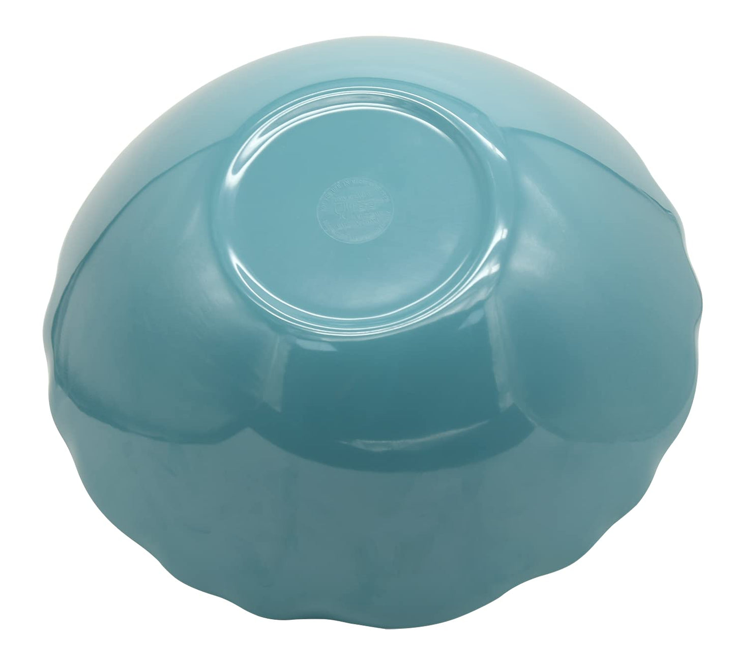 LOK-OSEMILE Gourmet Art Crackle 100% Melamine 12" Salad, Mixing, Pasta Serving Bowl Aquamarine Blue
