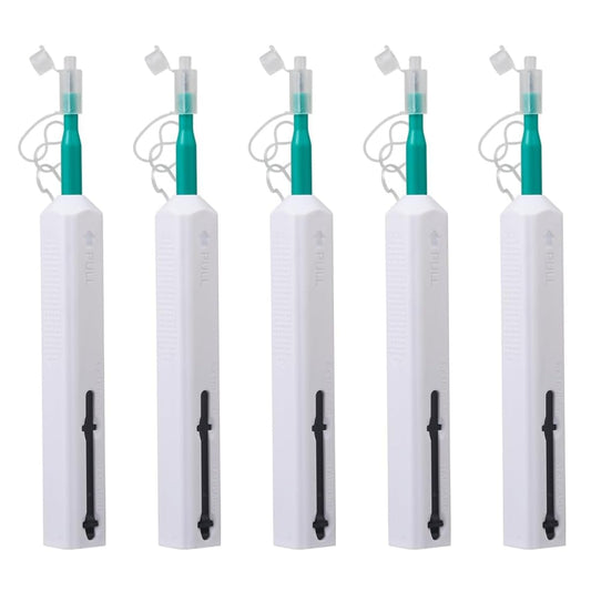 Fiber Optic Pen Cleaner for SC/ST/FC, 2.50mm UPC/APC Ferrule Cleaner,One-Push Fiber Optic Cleaning Tool with Extendable Probe (2.38” to 3.63”), 800+ Cleans per Unit, Anti-Static - 5 Pack