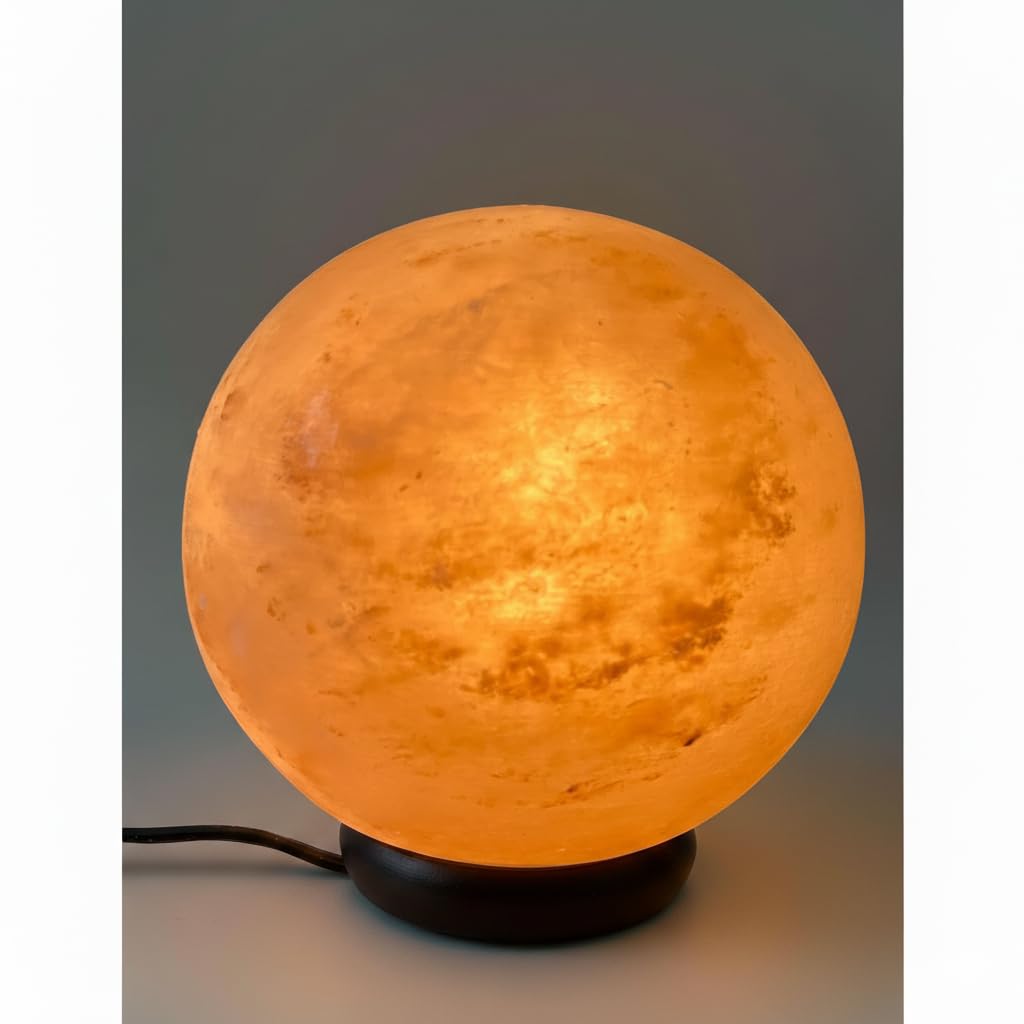 Himalayan Pink salt globe Shape Lamp with dimmer switch and a pair of bulbs (HL-GLOBE)