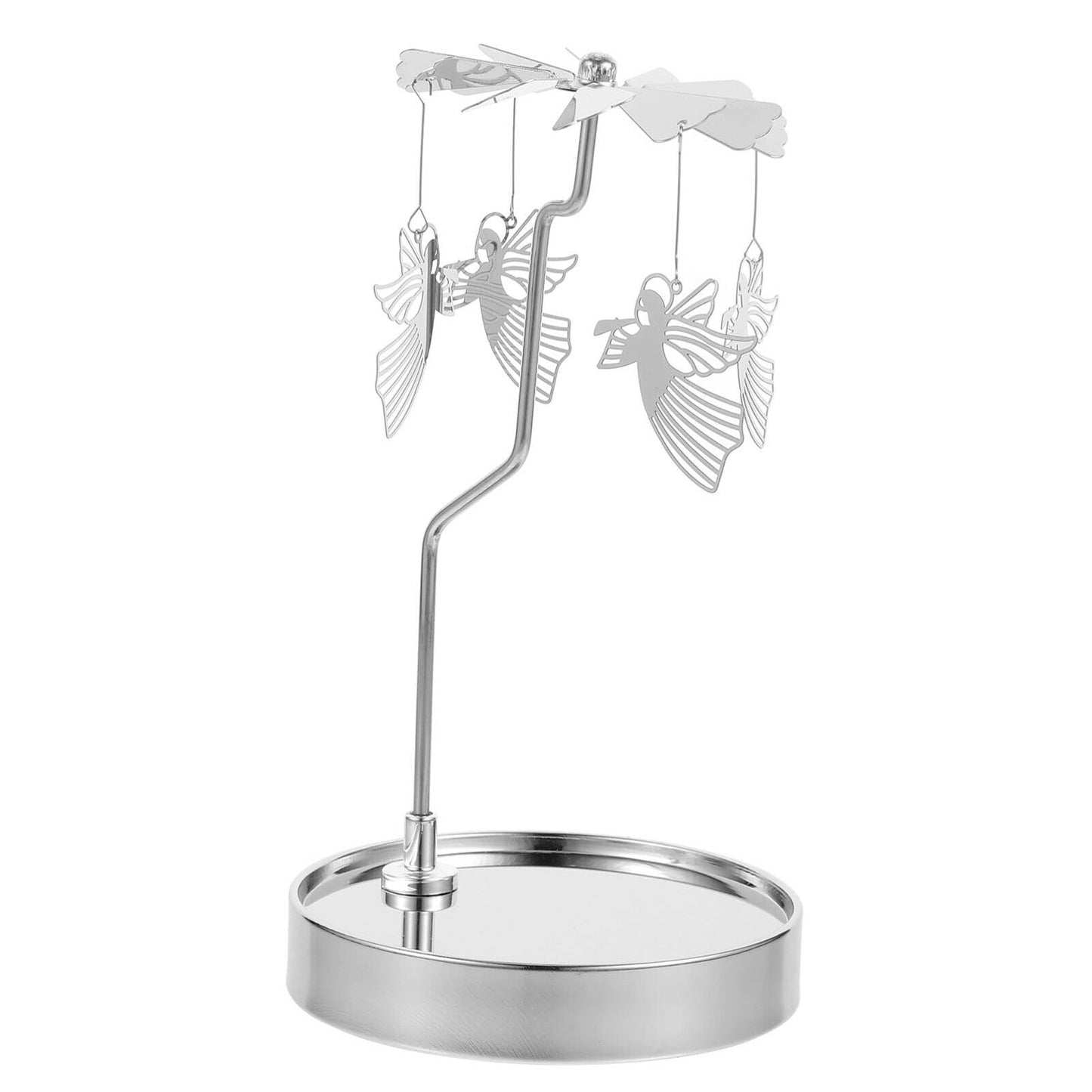 HOLIDYOYO Rotating Aromatherapy Candle Holder with Magnetic Base and Stainless Steel Tray 8.66 Inch Tealight Candle Holder for Home Decoration Parties Weddings