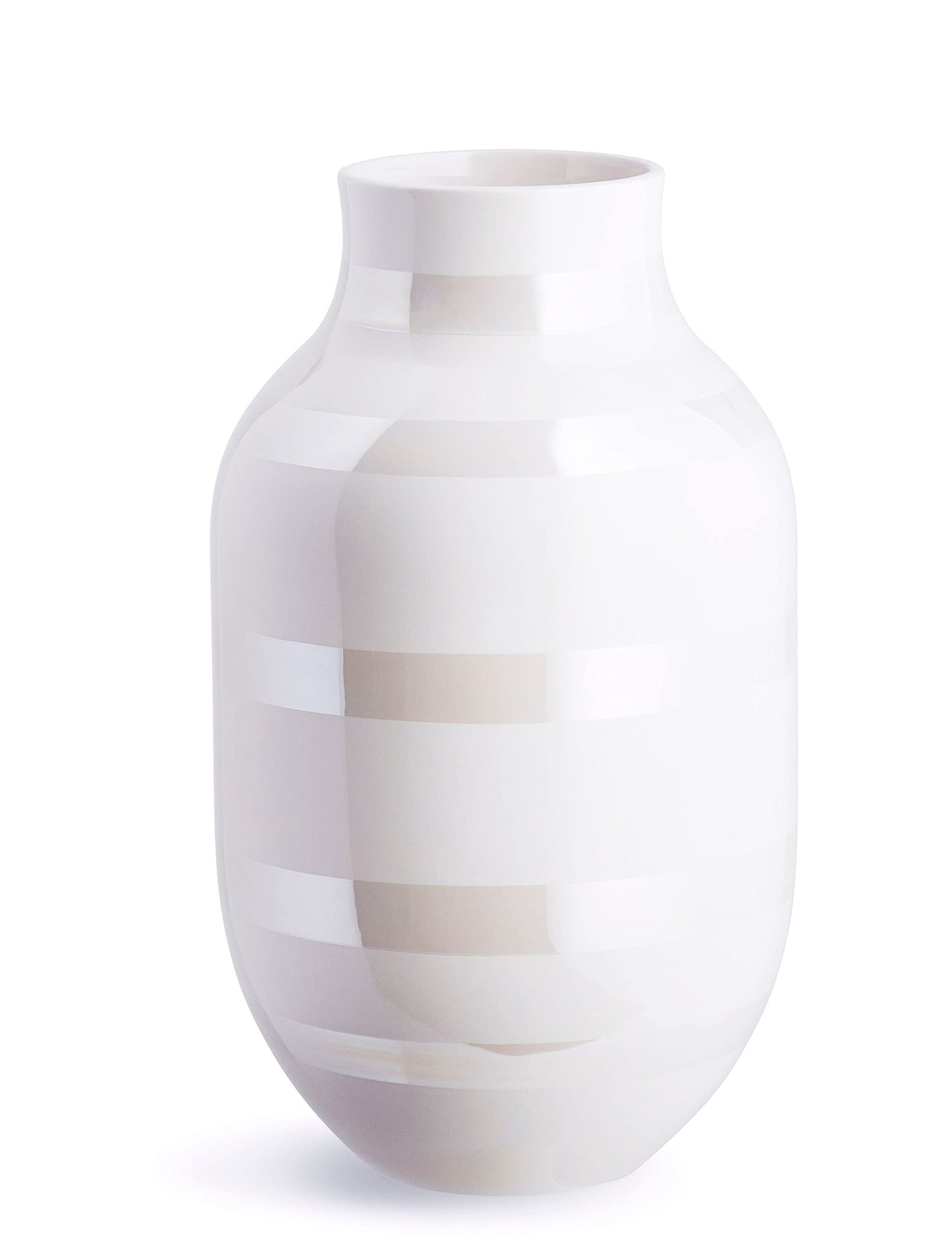 Kahler Omaggio Vase | Hand-Painted Faience | Mother of Pearl | 12.2 Inch