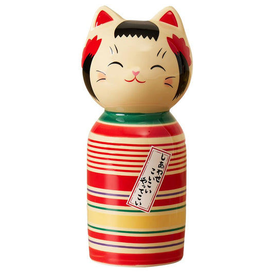 Lucky Cat Kokeshi Maneki Neko 5.4 in Good Luck Charm Ceramic 7801-Z-US