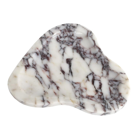 Yfstone Natural Marble Oval Jewelry Dish, Trinket Tray for Ring & Earring Holder, Vanity/Nightstand Decor with Unique Natural Veins, Gift for Women/Mom/Daughter