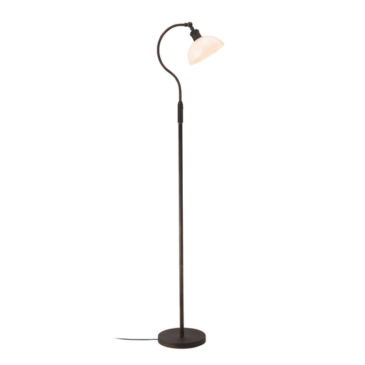 O’Bright Heritage - Banker’s Floor Lamp, 3-Level Touch Dimming, Adjustable Tilt Shade, Removable Lampshade Design, E26 Socket with 6W Dimmable LED Bulb, White Jade Glass Shade, Oil Rubbed Bronze