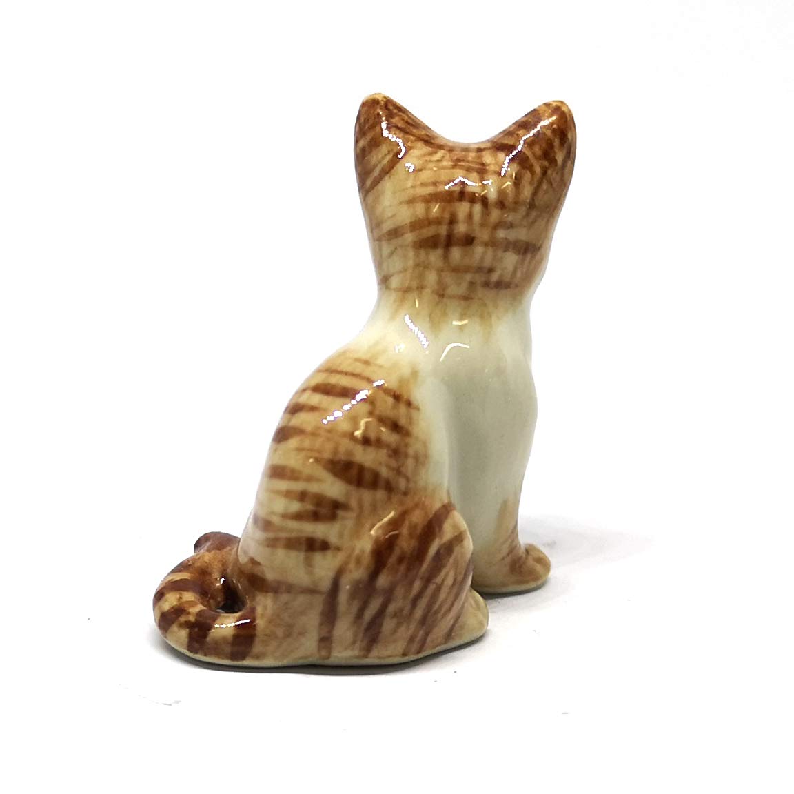 ZOOCRAFT Collectible Ceramic Cat Figurine 1.4 Inch Miniature Handmade Hand Painted Glazed Animal Sculpture for Home Decor and Gift