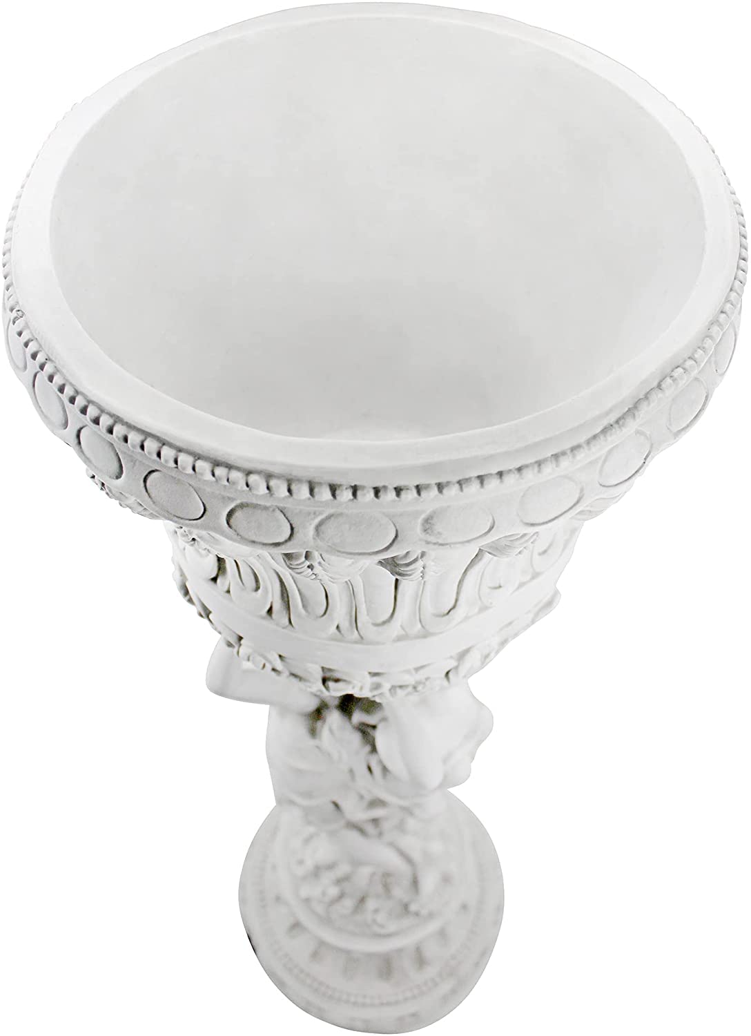 Design Toscano Les Filles Joyeuses Dancing Maidens Pedestal Column Plant Stand with Urn, 36 Inch Tall, Cast Stone Resin, Antique Stone Finish