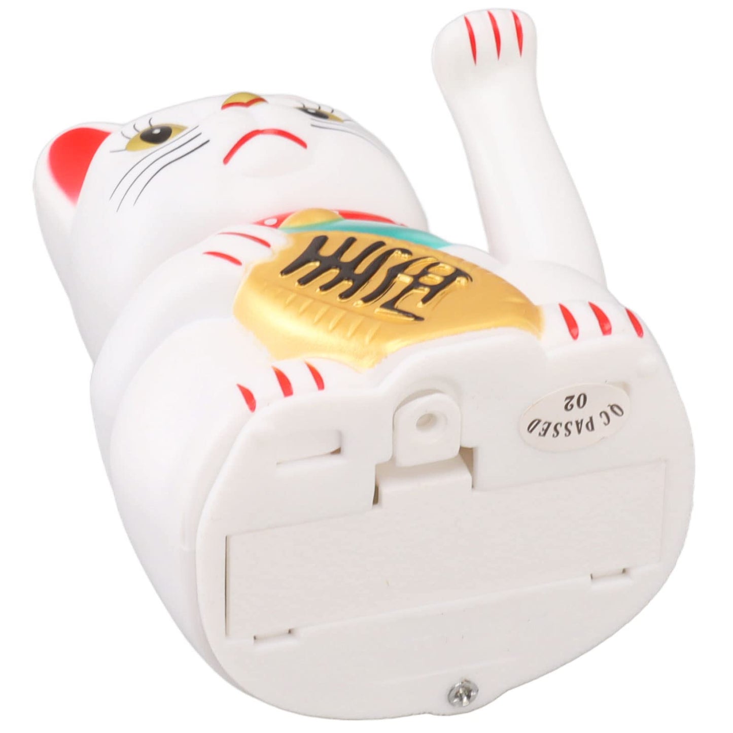 Dpofirs 4 Inch Lucky Fortune Cat Maneki Neko, Lucky Cat Decor Hand Waving Welcoming Cat for Home Desk Ornament Gift Giving, Feng Shui Business Ornament Home Decor (White)
