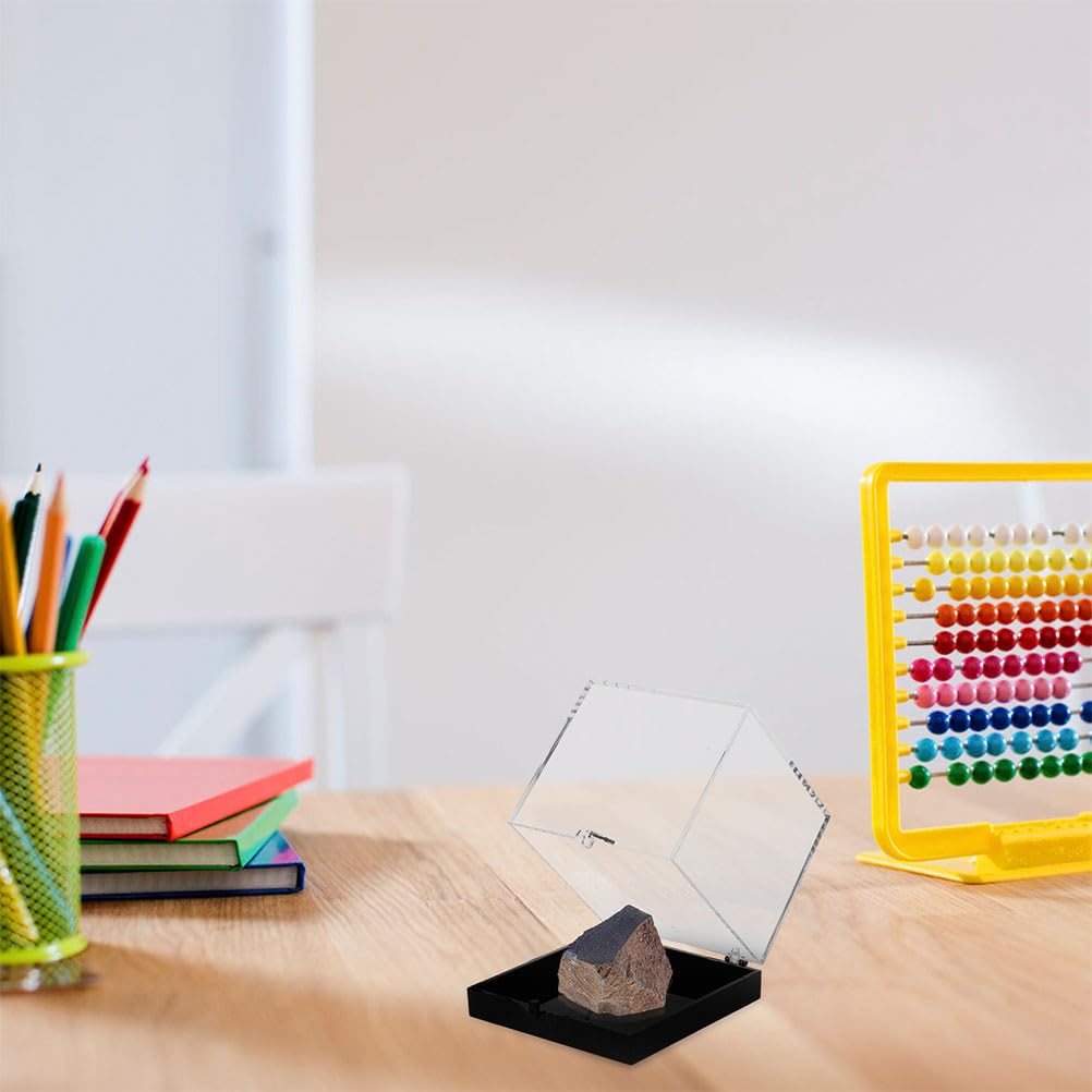Ipetboom 4pcs Rock Collection Display Boxes - 2.67in Clear Miniature Storage Case Container for Mineral Specimens Gemstone Jewelry and Coins Sample with Unique Labeling System for Easy Organization
