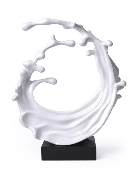 NENBOLEC Abstract Sculpture Decor Modern Art Gift Sea Wave Figurine Table Centerpiece Statue for Living Room Bedroom Office White 16.5 Inch