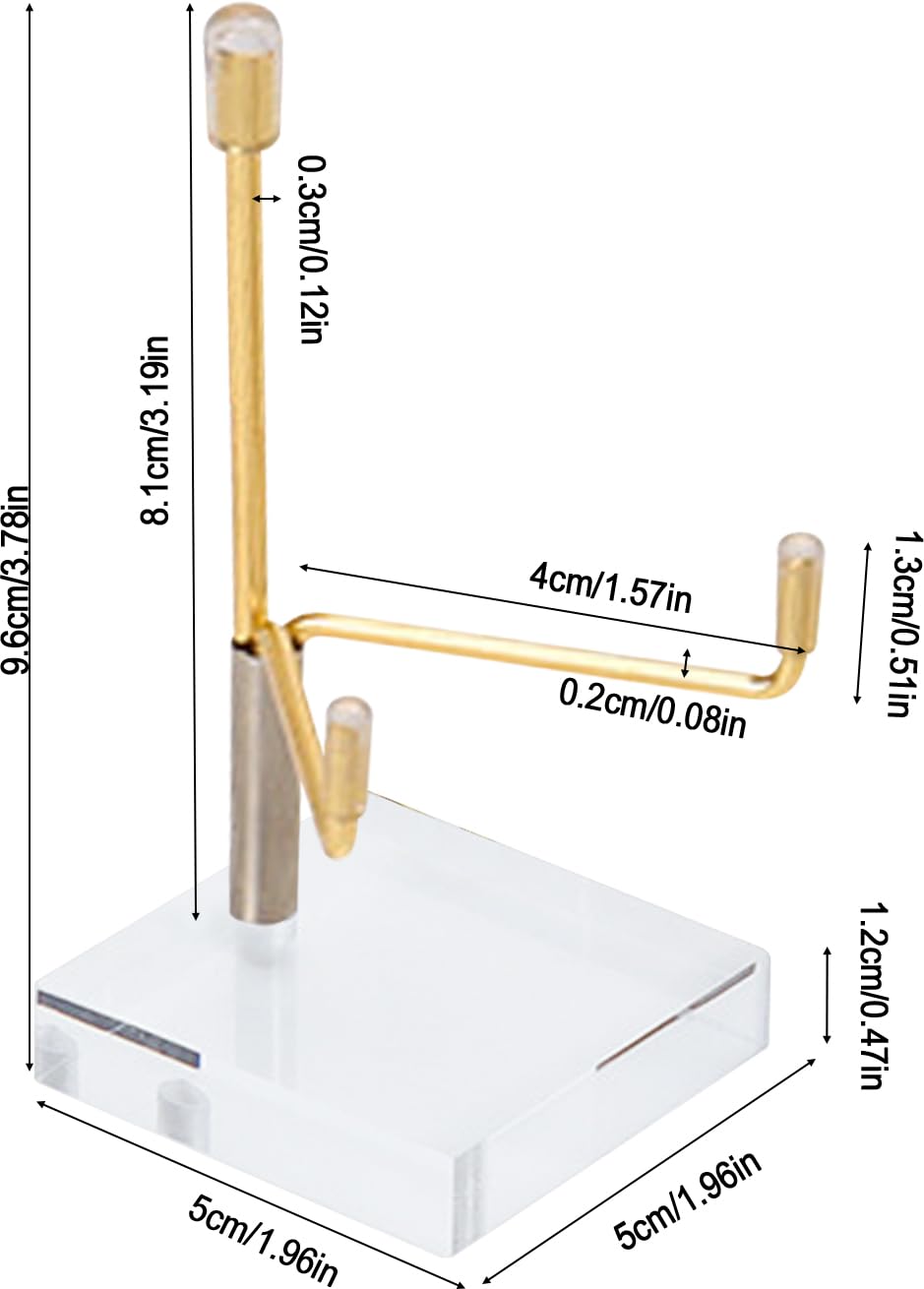 SYWAN 6pc Rock Display Stand, Adjustable Metal Arms Display Stand with Base Crystal Display Stand Small Rock Collection Display Mineral Display Easel for Crystal Gemstones Geodes Fossils (Clear Acrylic)