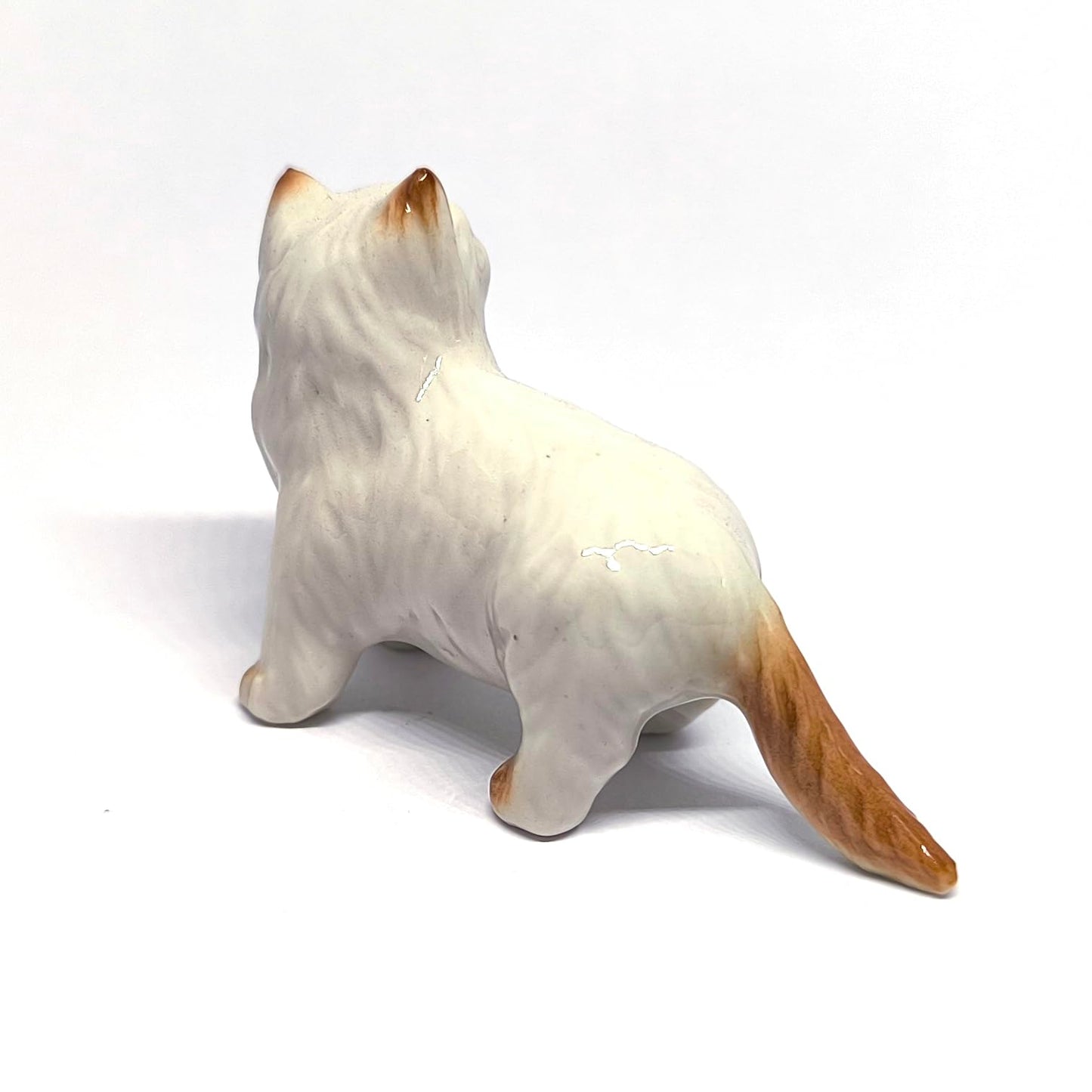 ZOOCRAFT Ceramic Cat Figurine - White Persian Cat Collectible for Home Decor - Cat Gift Idea, Cat Mom Gifts, Cat Lover Gifts - Ceramic Cat Statue, 1.5" Tall