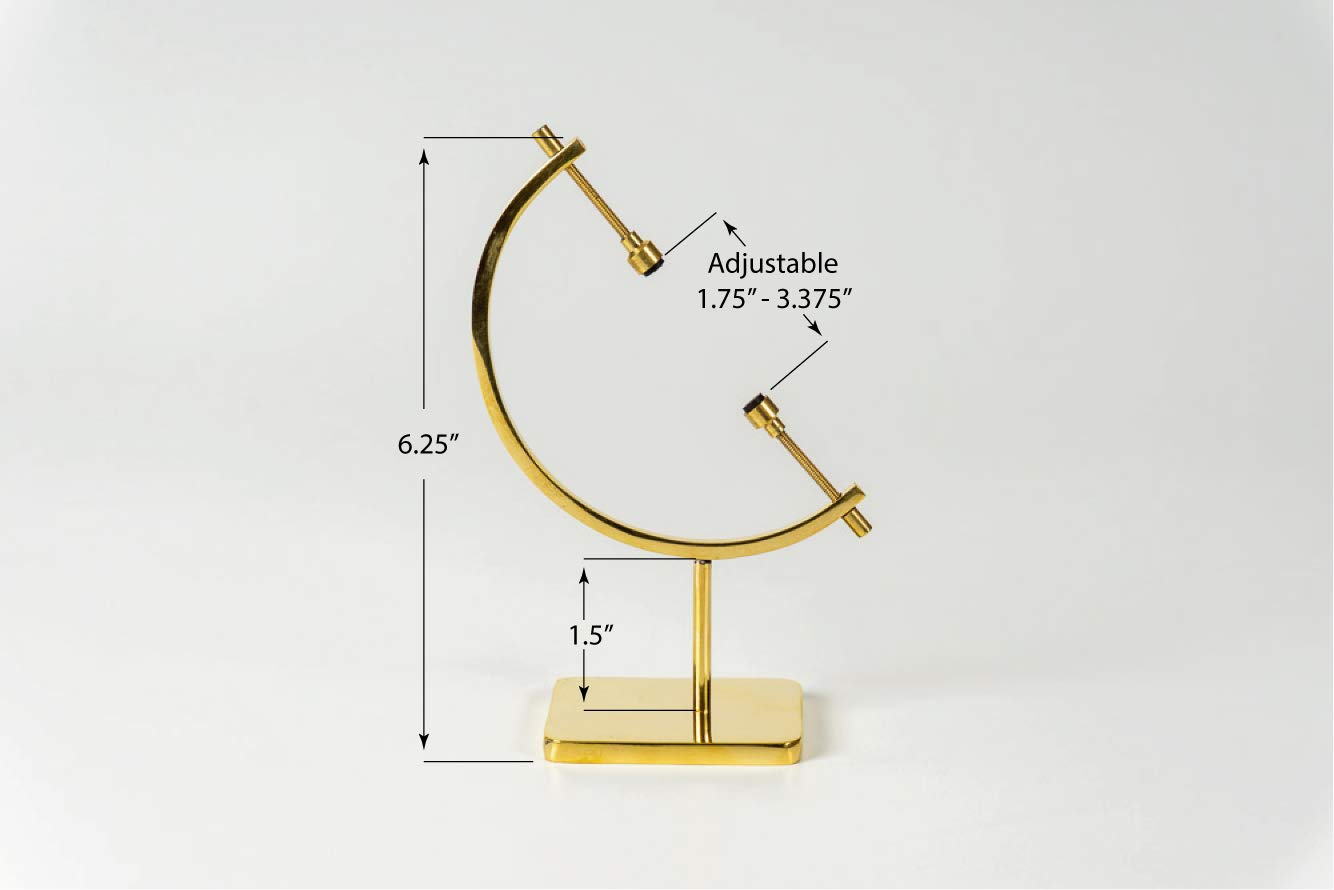 Easels by Amron Mineral, Ornament, Gem, Shell, Coin, Display Stand - Caliper Type Stand (Brass) AU6