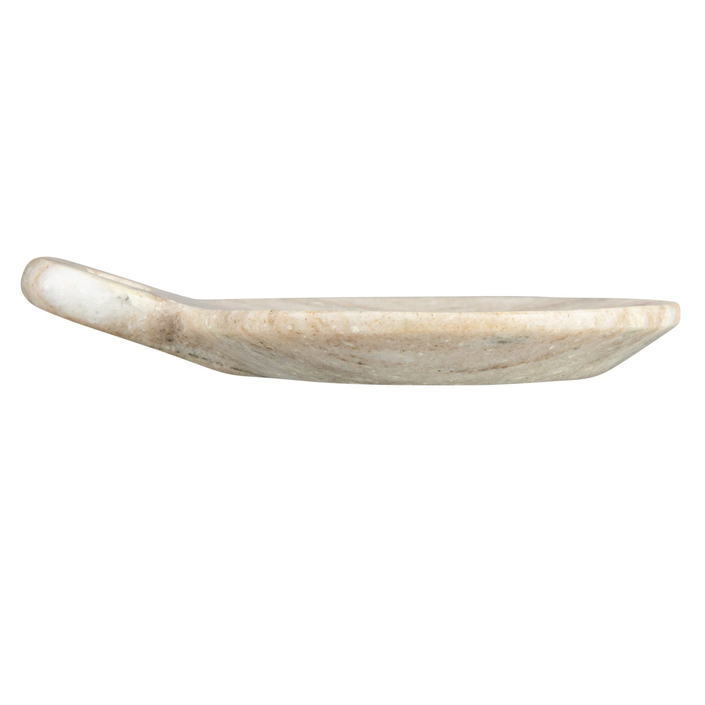 Creative Co-Op Hand-Carved Marble Dish with Handle, Beige