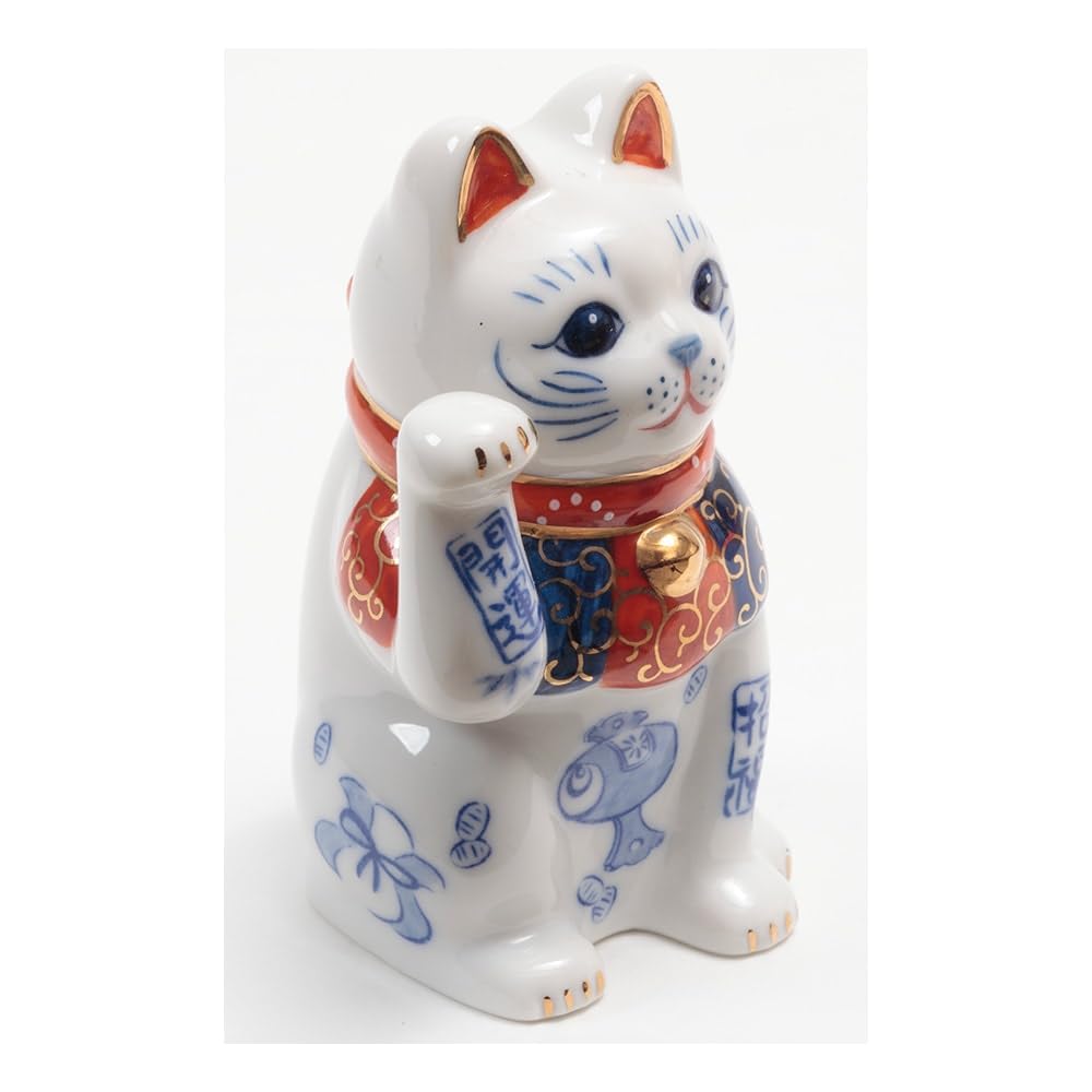 Lucky Cat 3.8 in Tradition of Seto Ware Good Luck Charm Porcelain 7437-Z-US