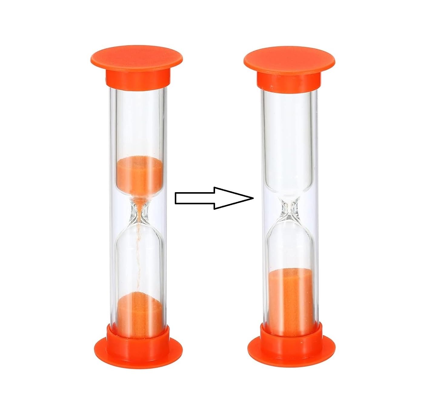 24 Pack 2 Minute Sand Timer for Kids, Hourglass Sand Clock Timer for Classroom, Games, Brushing Teeth and Exercising (Orange)