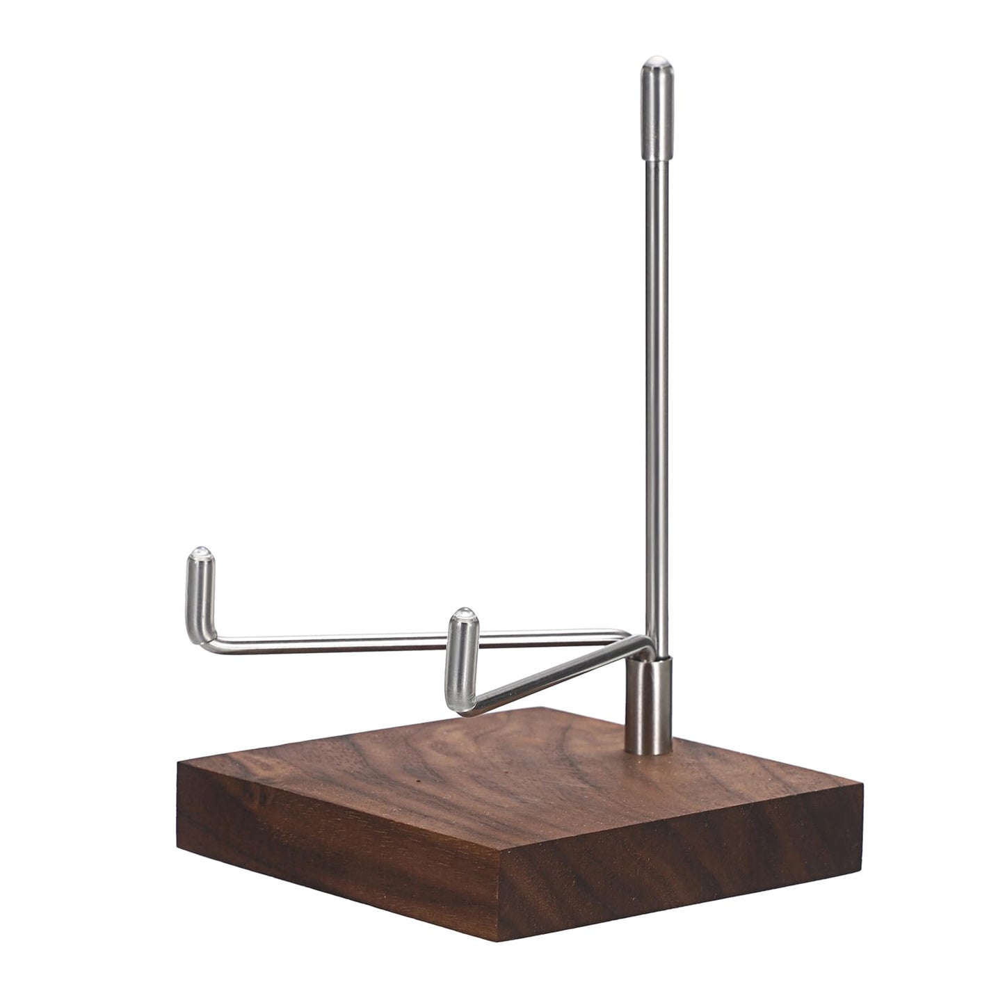 Hipiwe Rock Display Stand with Wooden Base Adjustable Metal Arms Display Stand Easel for Geode Mineral Agate Gemstones Fossils Plate and Photo,3.1"x3.1"x5"
