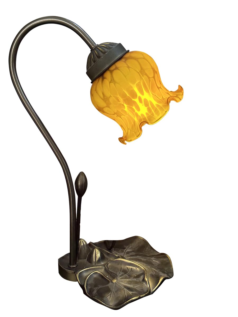 HUIMEIJU Tiffany Pumpkin Flower Blown Glass Accent Table lamp.HMJ6060 (Single-Headed Table lamp)