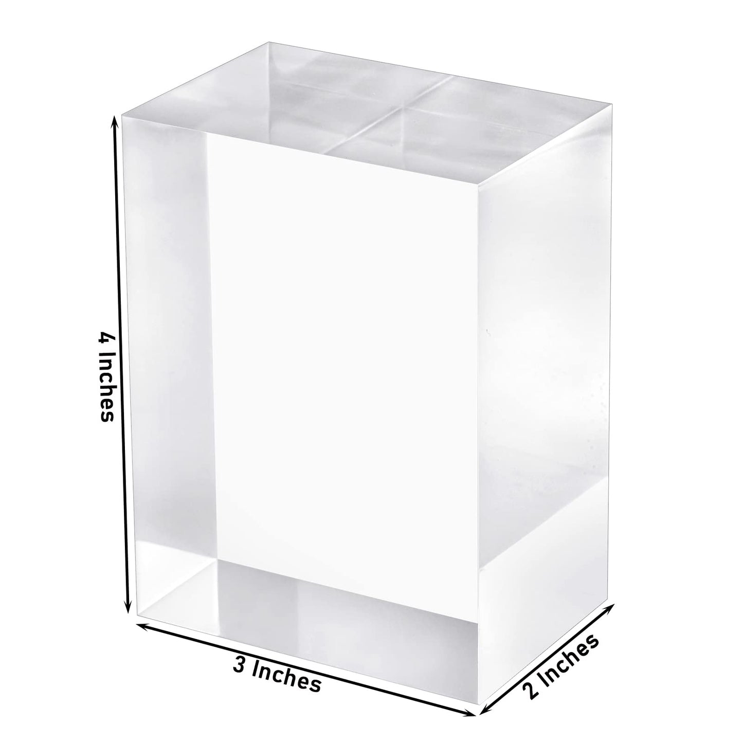 CiaoHER 2in Thickness Solid Acrylic Cube Display Block, 2" x 3" x 4"