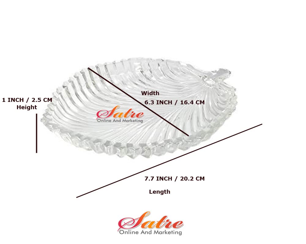 Satre Online and Marketing Crystal Glass Vastu & Feng Shui Turtle, Tortoise with Leaf Plate Set of 2 (2 Pieces)
