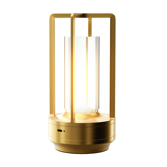 Anznzem Table Lamp, Portable Cordless Rechargeable LED, 3-Colour Dimming, Gold, Ideal for Bedroom, Outdoor, Restaurants, Bars, Coffee Shops, Camping