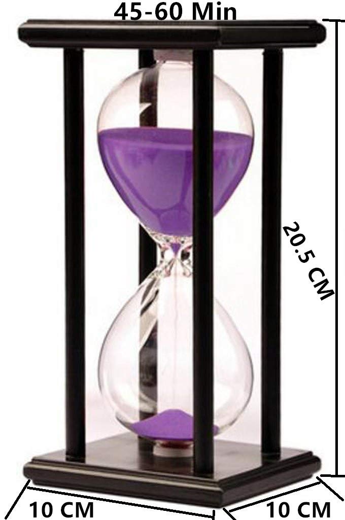 Lodunsyr 60 Minutes Hourglass Sandglass Timer Sand Timer Clock 60 Min with Wooden Frame Home Decoration Office Ornament Wooden Frame Kitchen Timer Purple 1 Hour