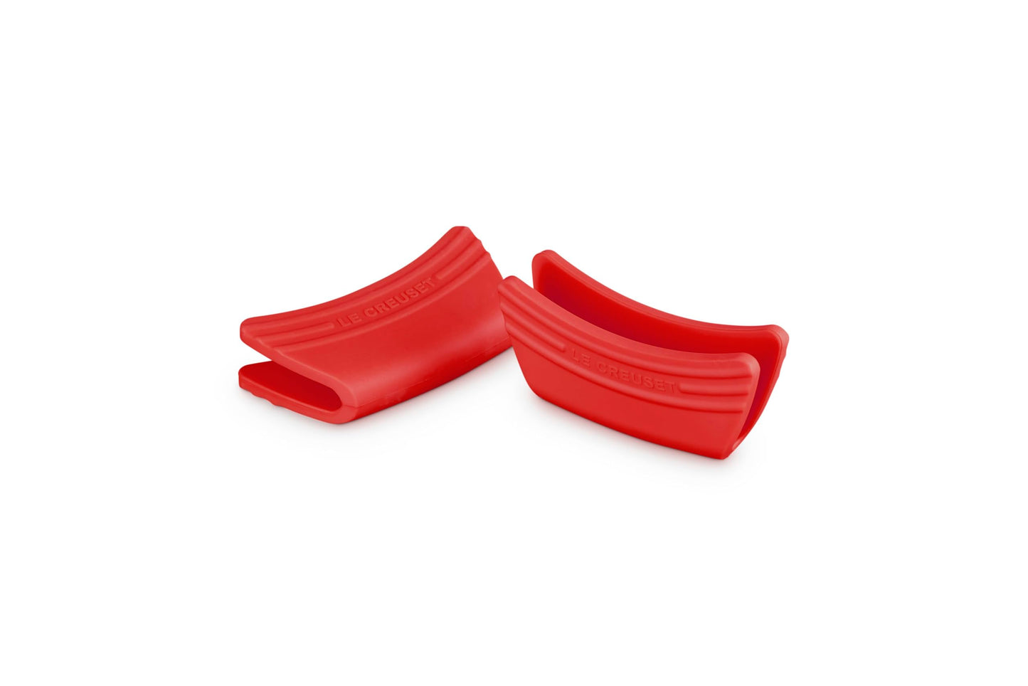 Le Creuset Silicone Set of 2 Handle Grips, 5" x 2 1/2" Each, Cerise