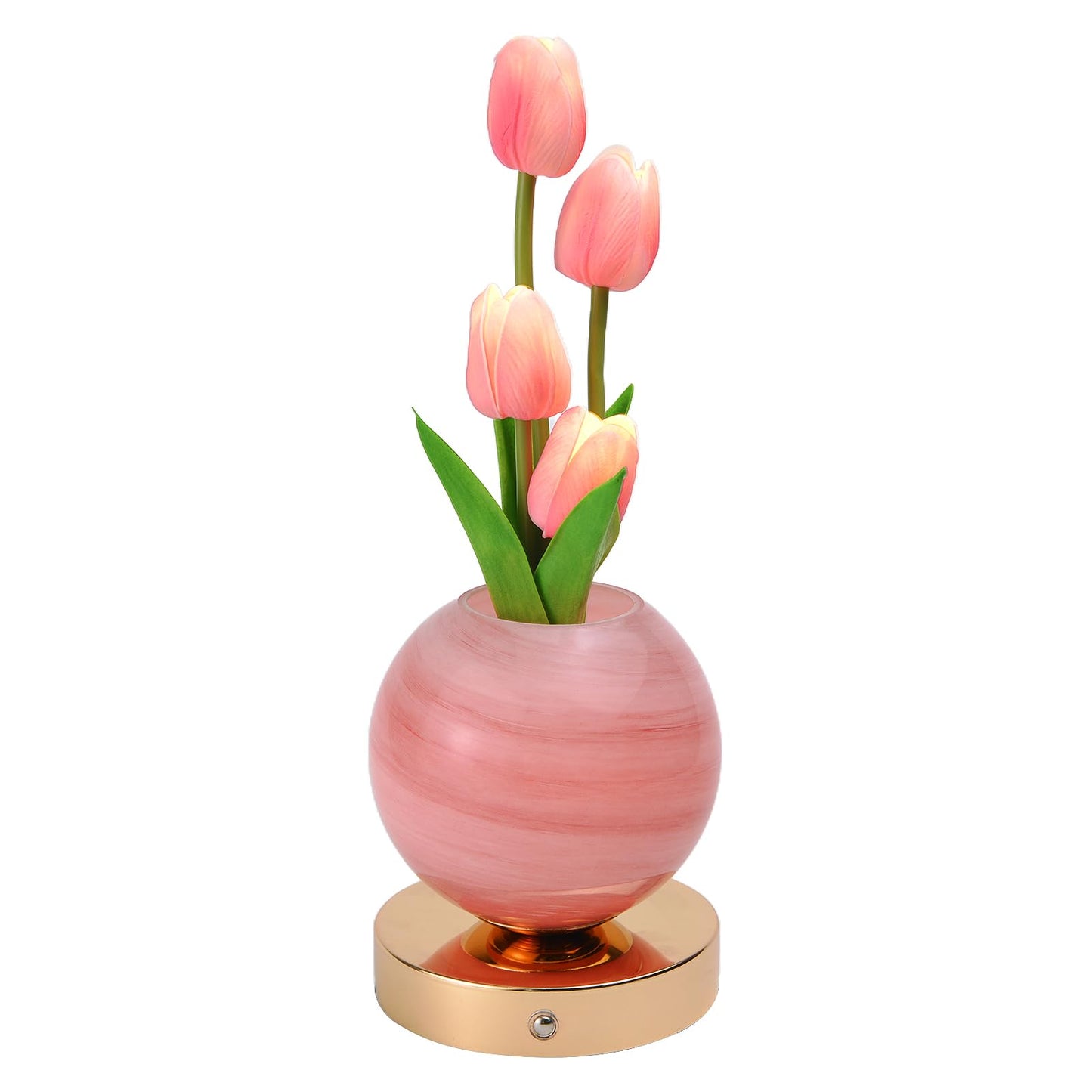 TXGZYBhg Tulip Flower Planet Lamp with Remote Control, Rechargeable Cordless Touch Dimming Artificial Flower Desk Lamp, LED Night Light Romantic Gifts for Girl Women Grandmother (Remote Control)
